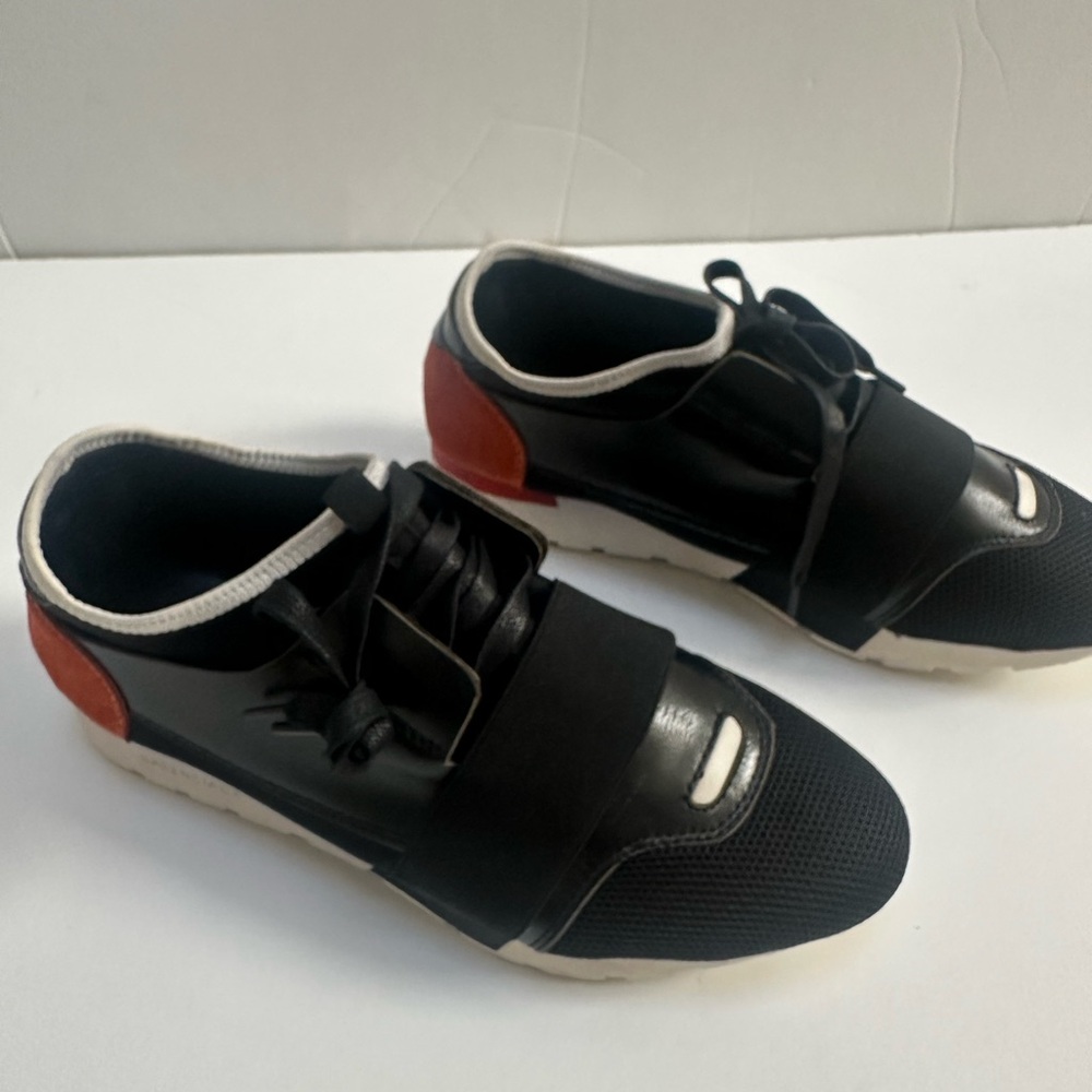 Balenciaga Black and Red Women's Sneakers- Sz 9 USA